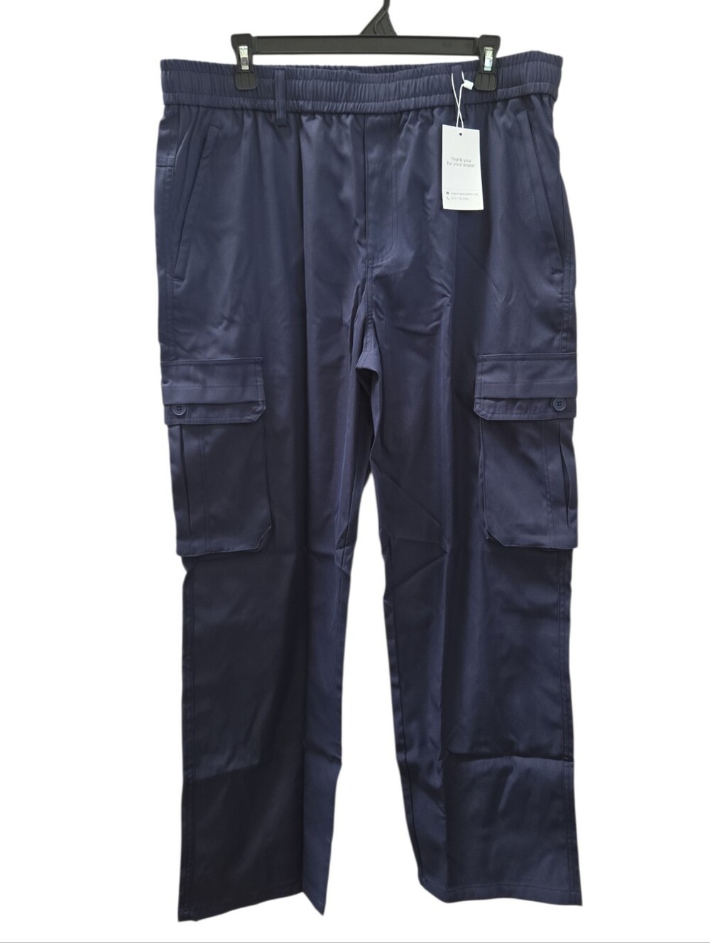 Men's Navy Cargo Scrub Pants Elastic Waist 2XL 36x30 NWT